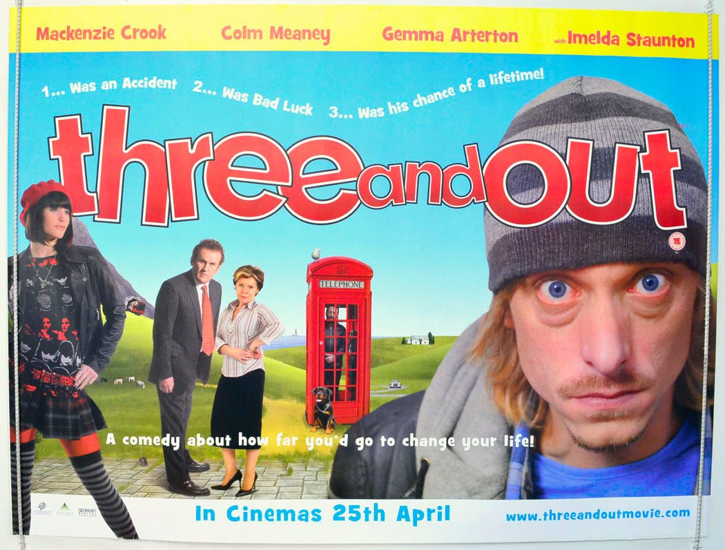 Three And Out Original British Quad Poster - Film Poster - Movie Poster