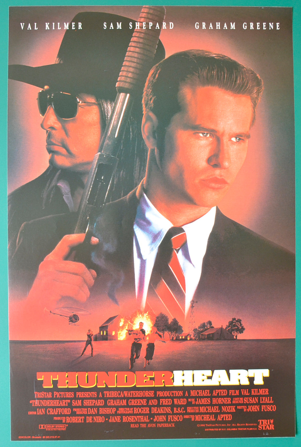 Thunderheart Original Belgian Poster - Film Poster - Movie Poster