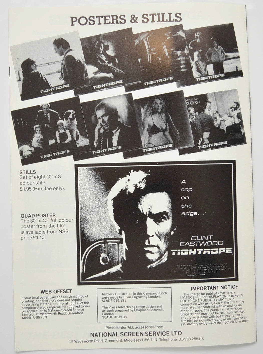 TIGHTROPE Cinema Exhibitors Campaign Pressbook - BACK