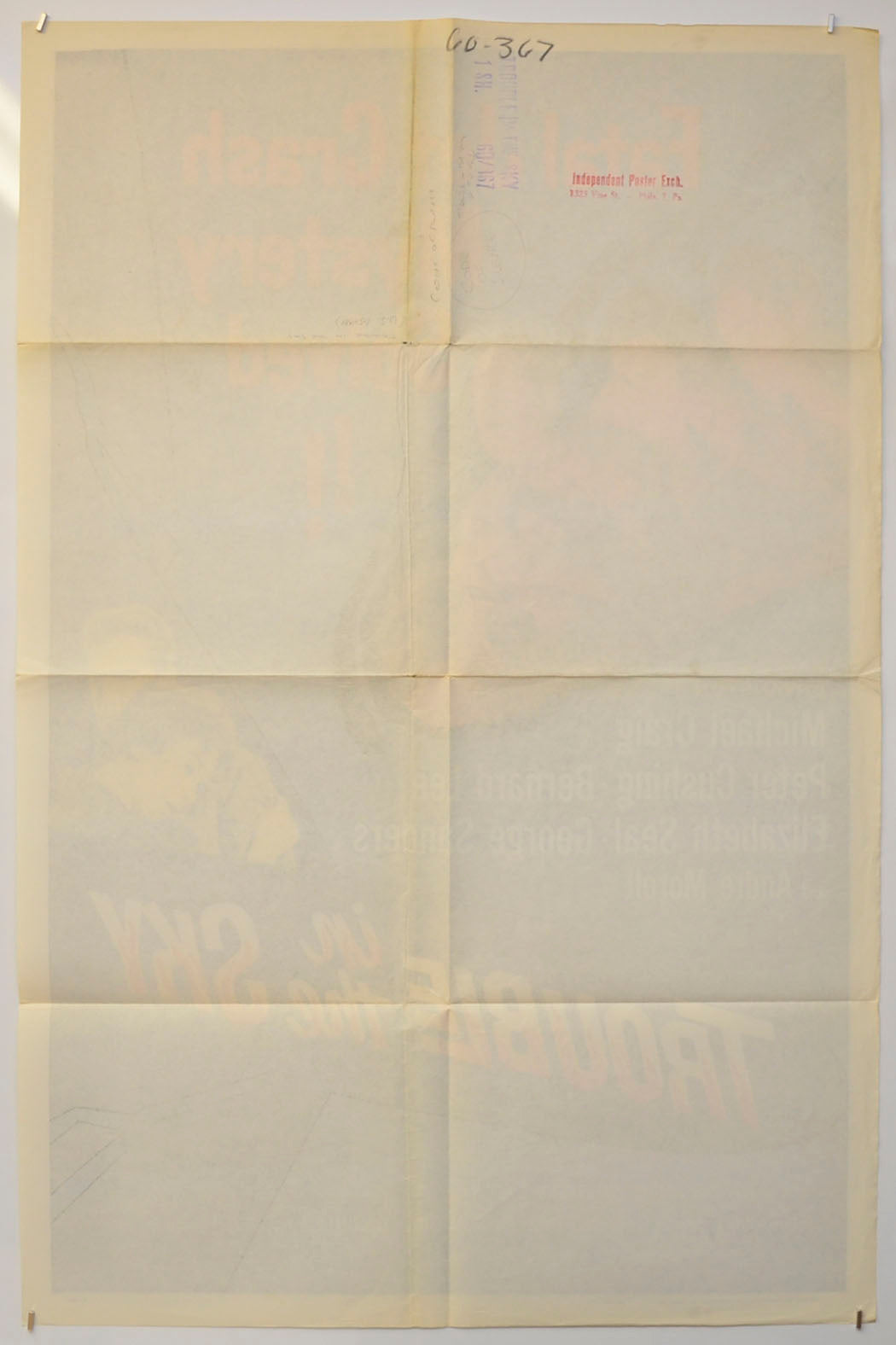 TROUBLE IN THE SKY (Back) Cinema One Sheet Movie Poster