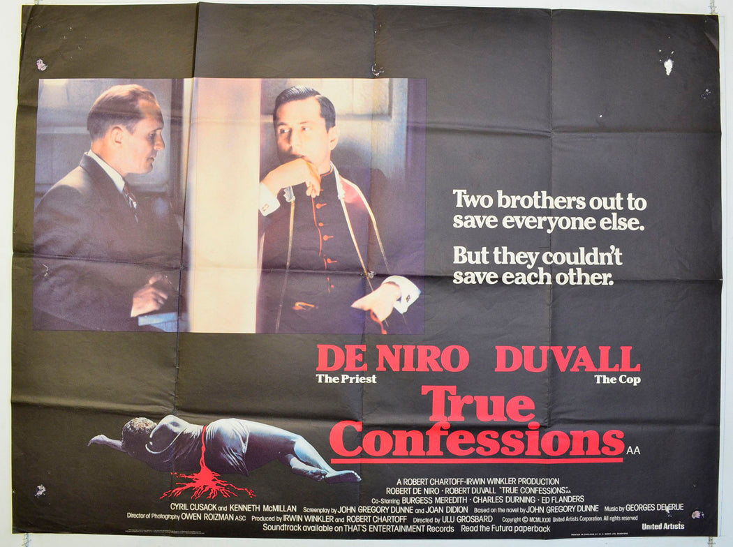 True Confessions Original British Quad Poster - Film Poster - Movie Poster
