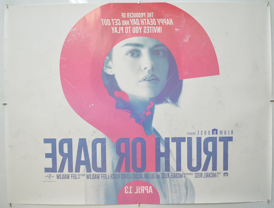 TRUTH OR DARE (Back) Cinema Quad Movie Poster