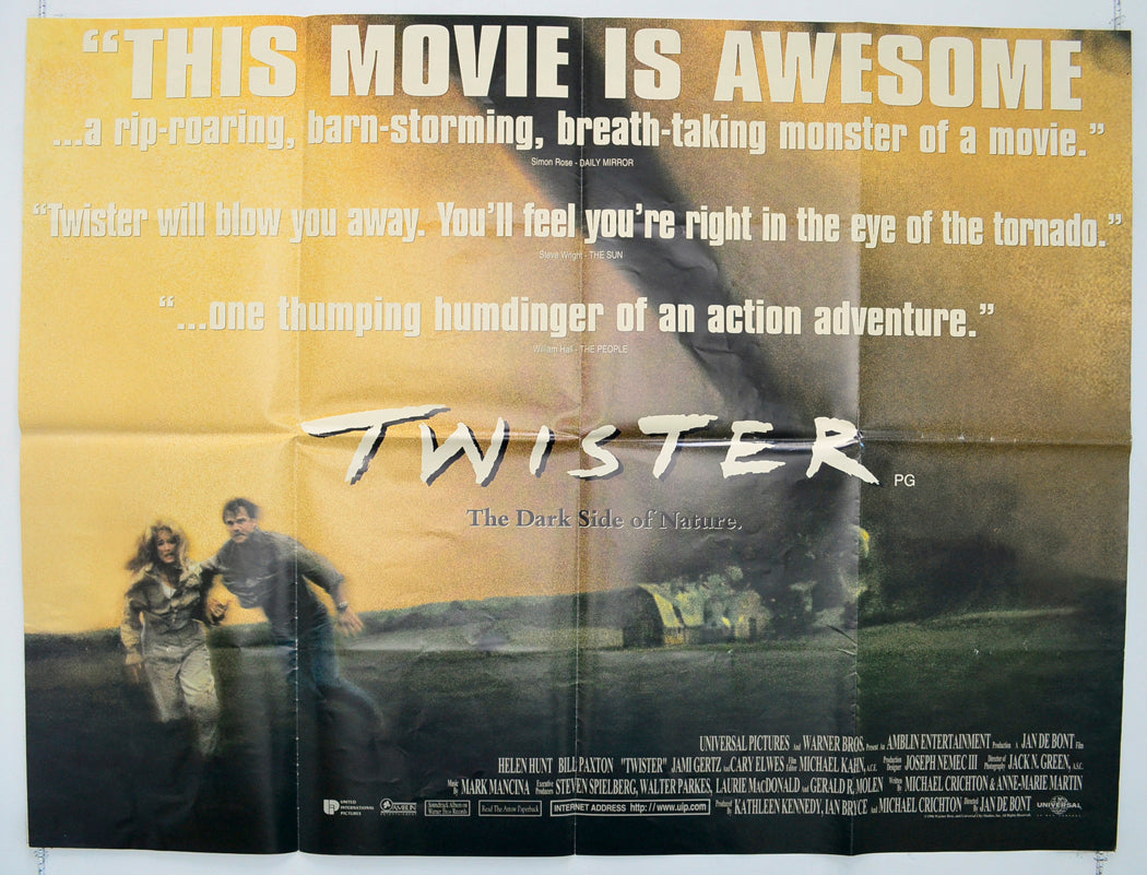 Twister (Reviews Version) Original Quad Poster - Film Poster - Movie Poster