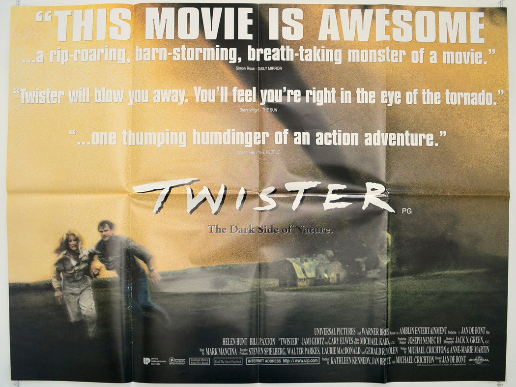Twister (Reviews Version) Original Quad Poster - Film Poster - Movie Poster
