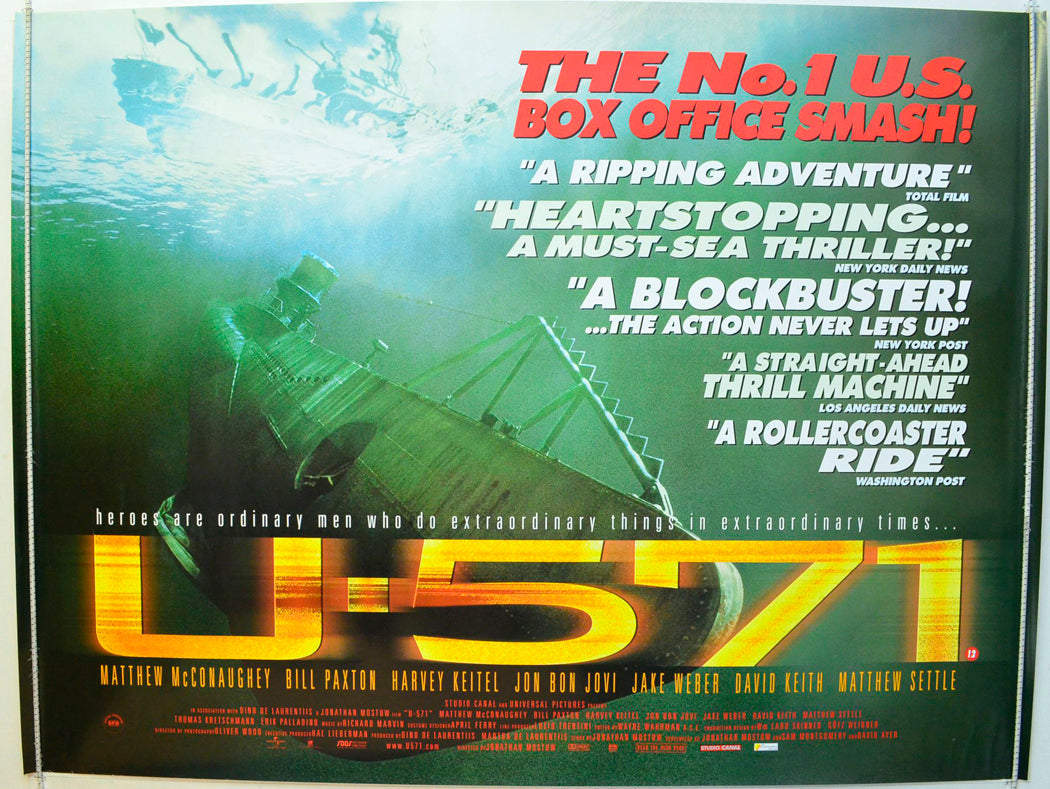U-571 Original British Quad Poster - Film Poster - Movie Poster