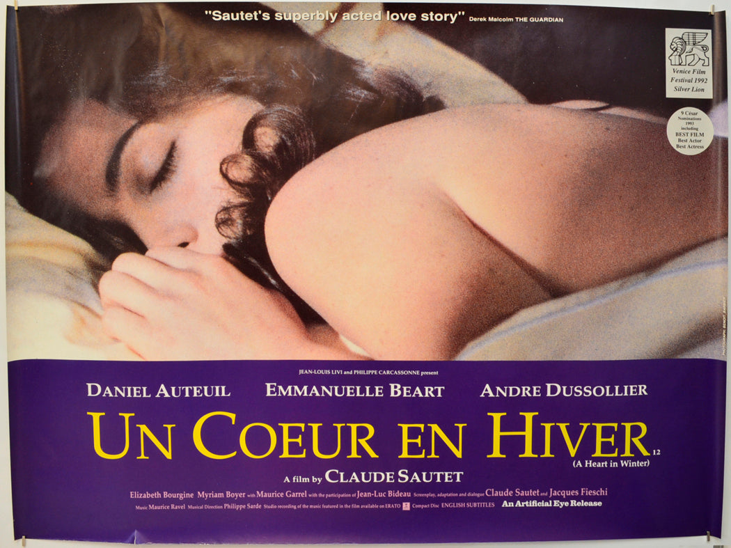 Un Coeur En Hiver (a.k.a. A Heart in Winter) Original Quad Poster - Film Poster - Movie Poster