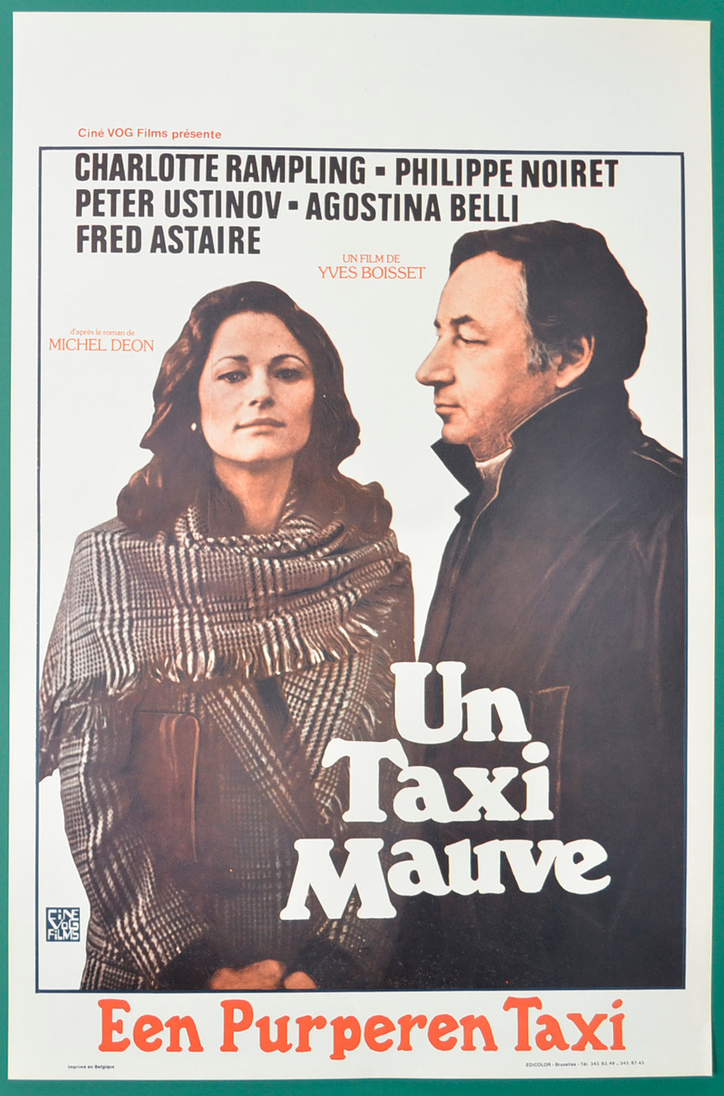 Un Taxi Mauve (a.k.a. The Purple Taxi) Original Belgian Poster - Film Poster - Movie Poster