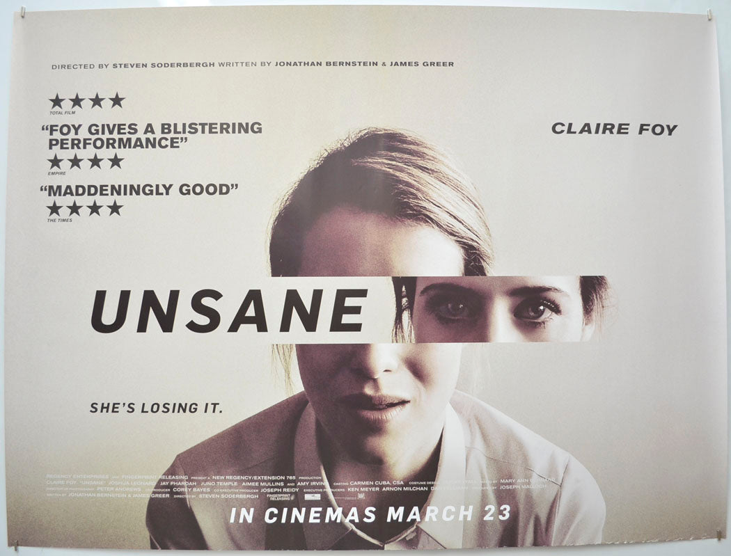 Unsane Original Quad Poster - Film Poster - Movie Poster
