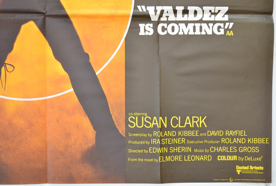 VALDEZ IS COMING (Bottom Right) Cinema Quad Movie Poster