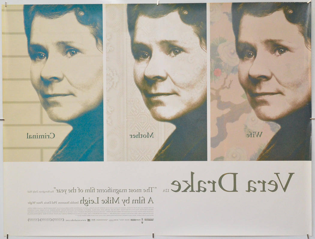 Vera Drake (Back) Cinema Quad Movie Poster