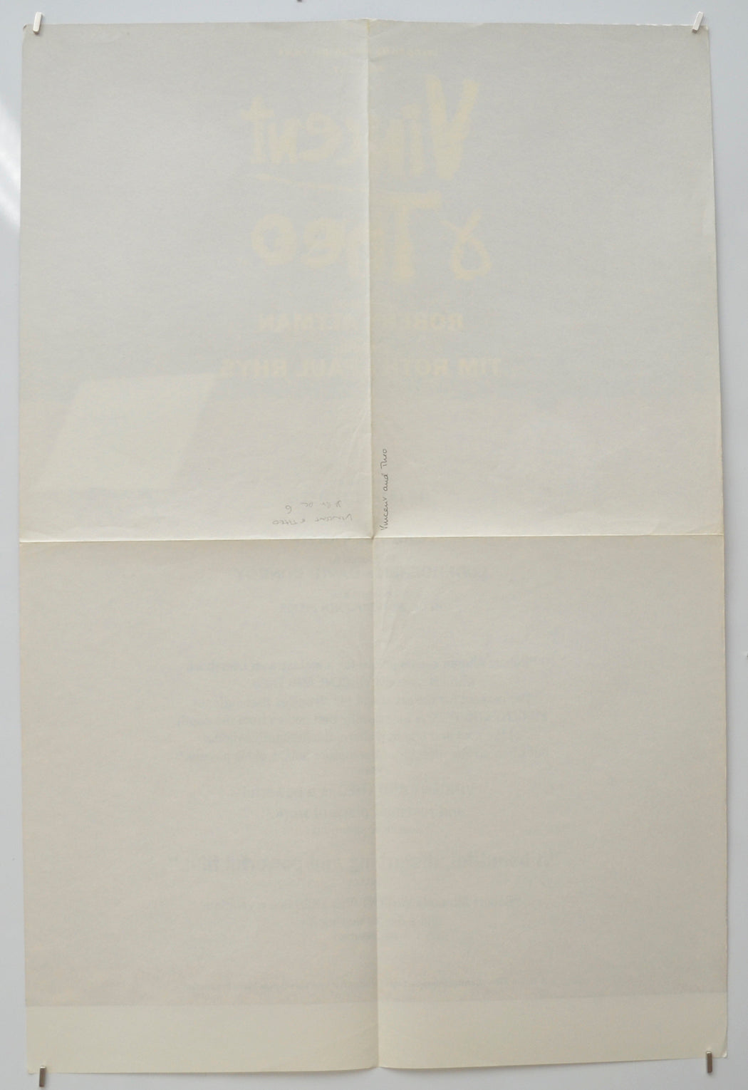 VINCENT AND THEO (Back) Cinema Double Crown Movie Poster