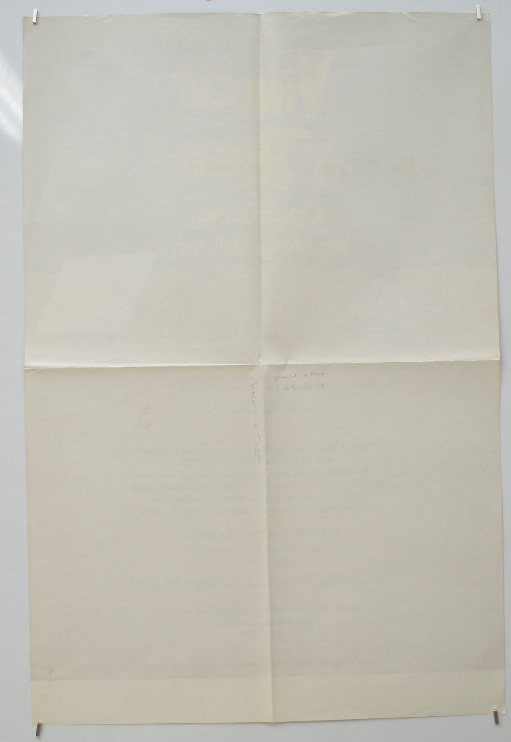 VINCENT AND THEO (Back) Cinema Double Crown Movie Poster