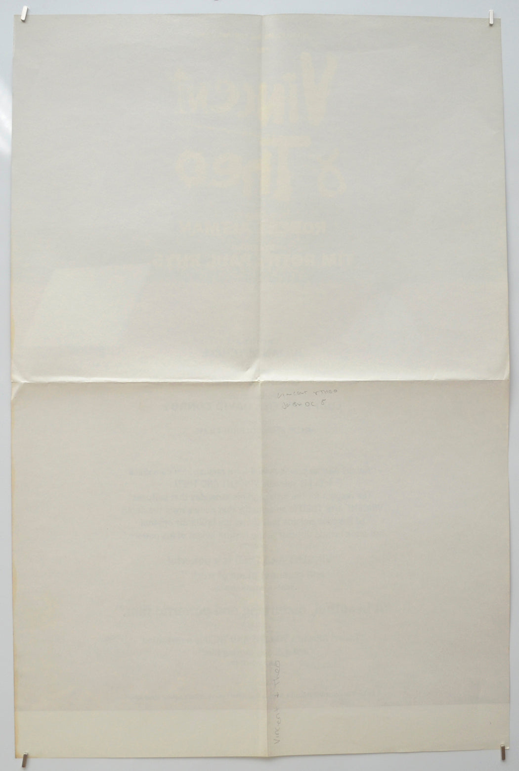 VINCENT AND THEO (Back) Cinema Double Crown Movie Poster