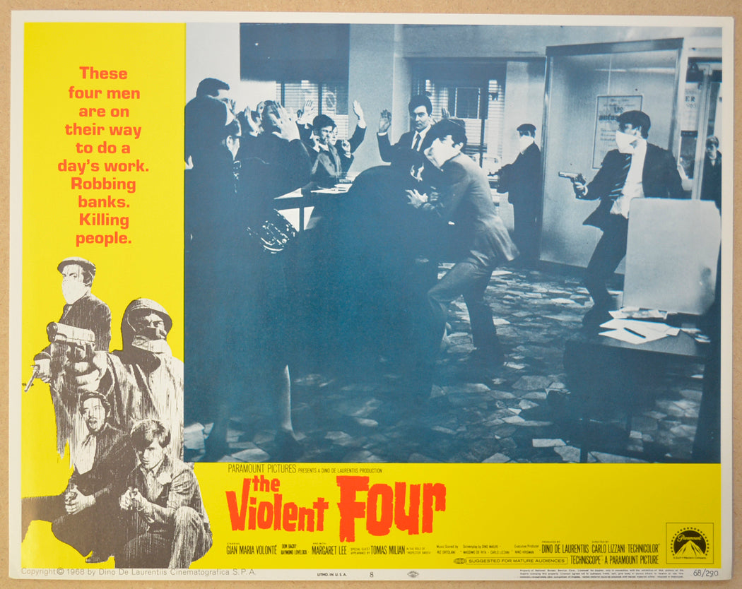 THE VIOLENT FOUR (Card 8) Cinema Lobby Card Set