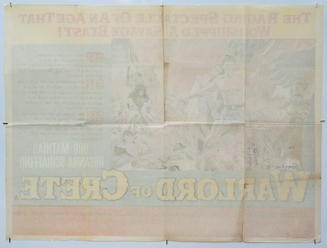 Warlord of Crete (Back) Cinema Quad Movie Poster
