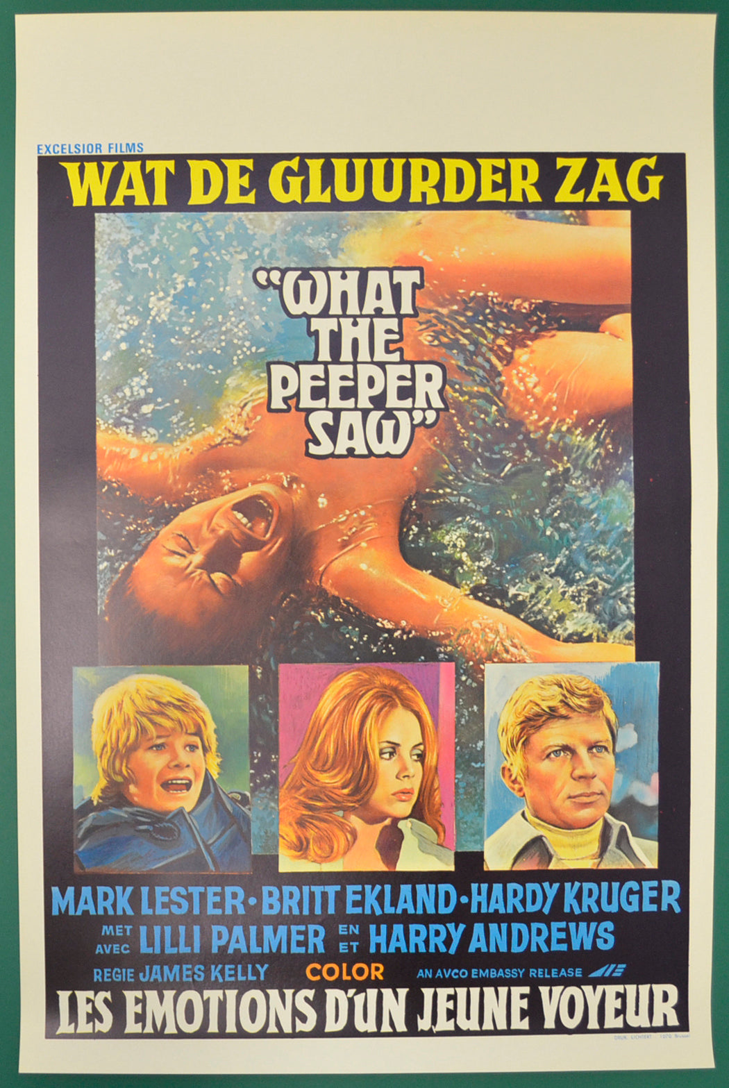 What The Peeper Saw (a.k.a. Night Hair Child) Original Belgian Poster - Film Poster - Movie Poster