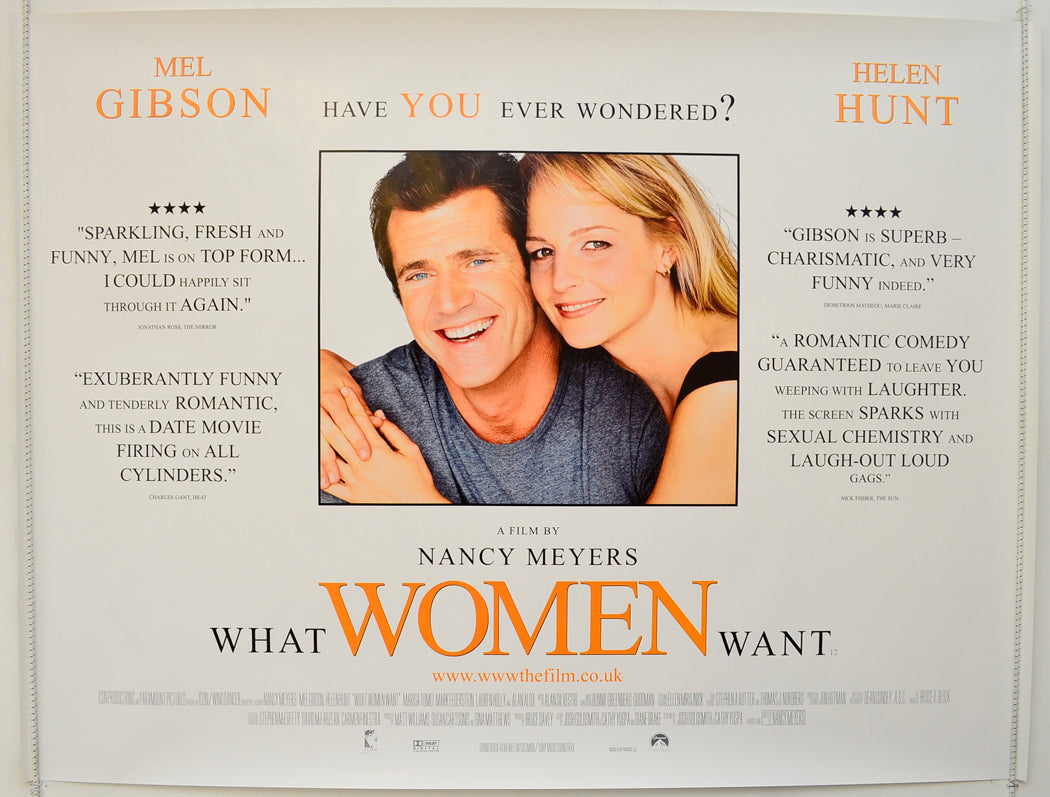 What Women Want (Reviews Version) Original Quad Poster - Film Poster - Movie Poster