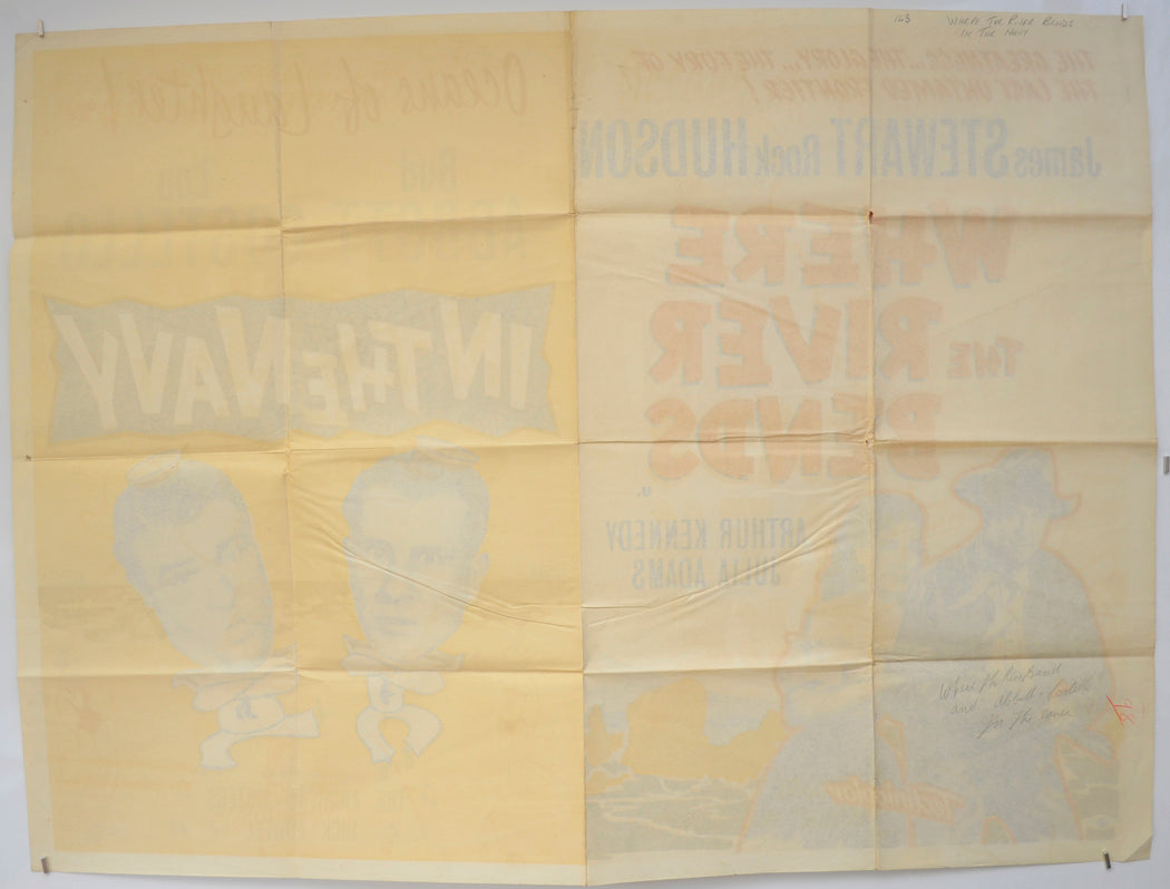 WHERE THE RIVER BENDS / IN THE NAVY (Back) Cinema Quad Movie Poster