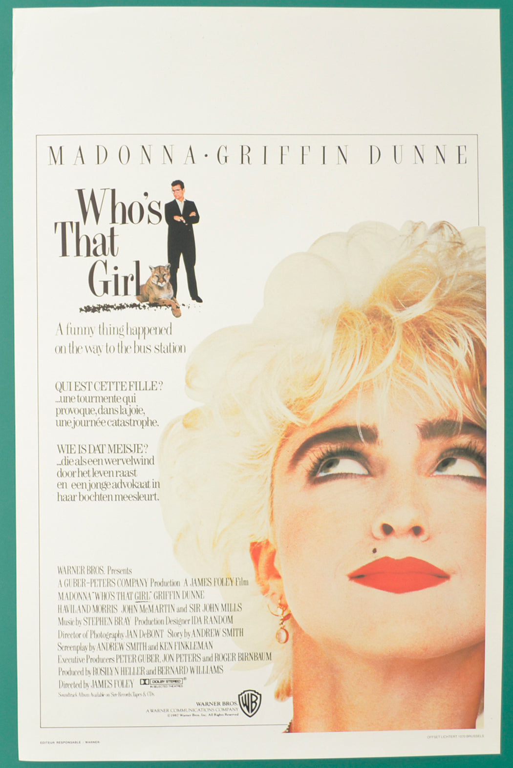 Who's That Girl Original Belgian Poster - Film Poster - Movie Poster