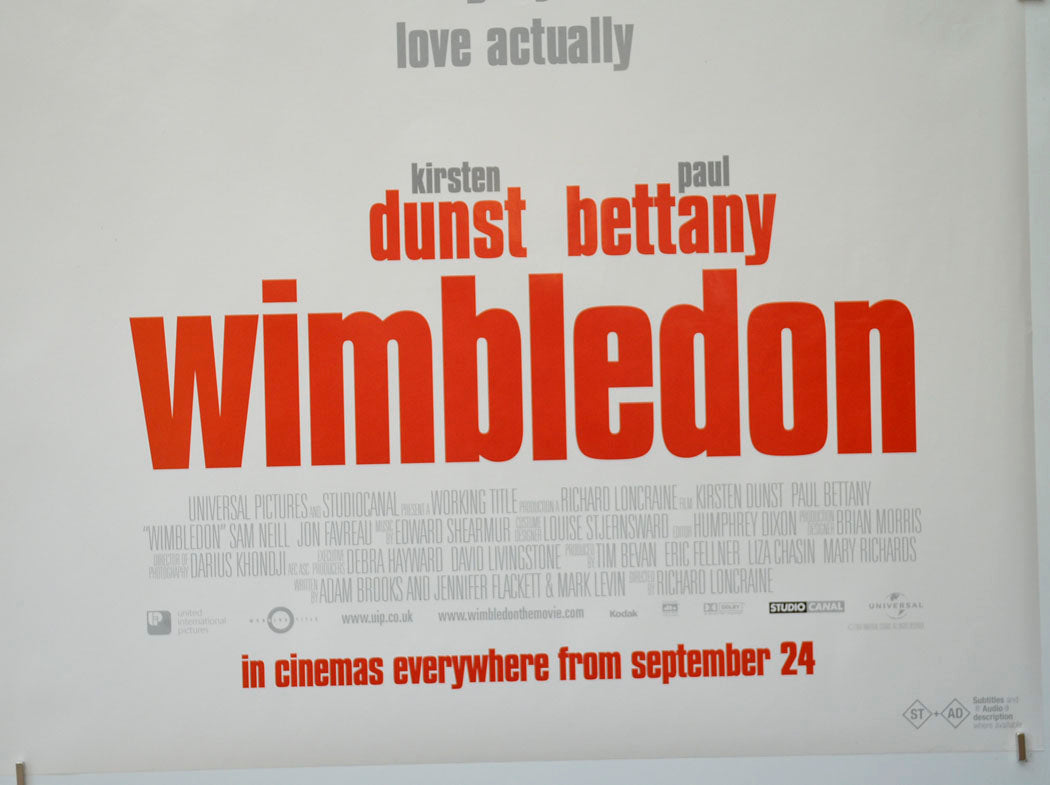 WIMBLEDON (Bottom Right) Cinema Quad Movie Poster
