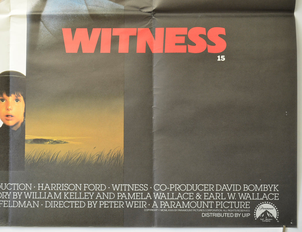 WITNESS (Bottom Right) Cinema Quad Movie Poster