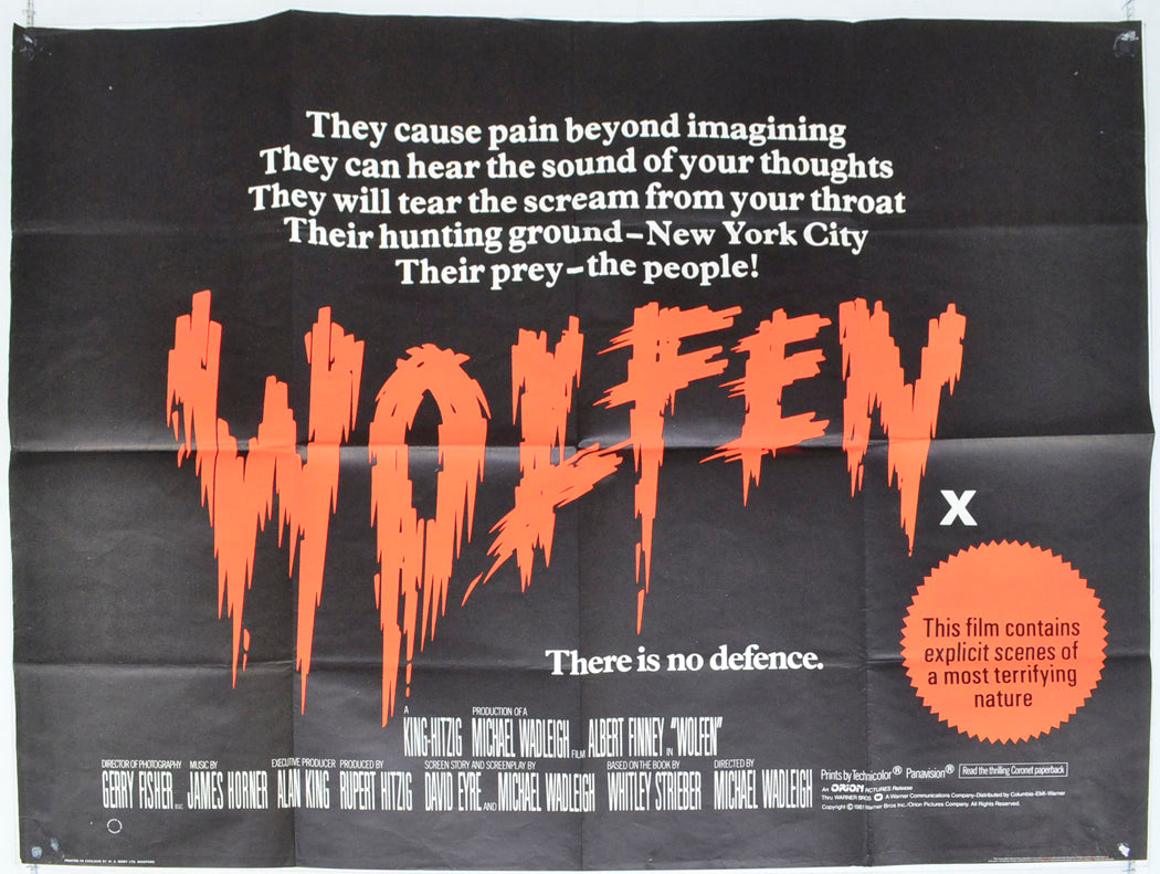 Wolfen Original British Quad Poster - Film Poster - Movie Poster