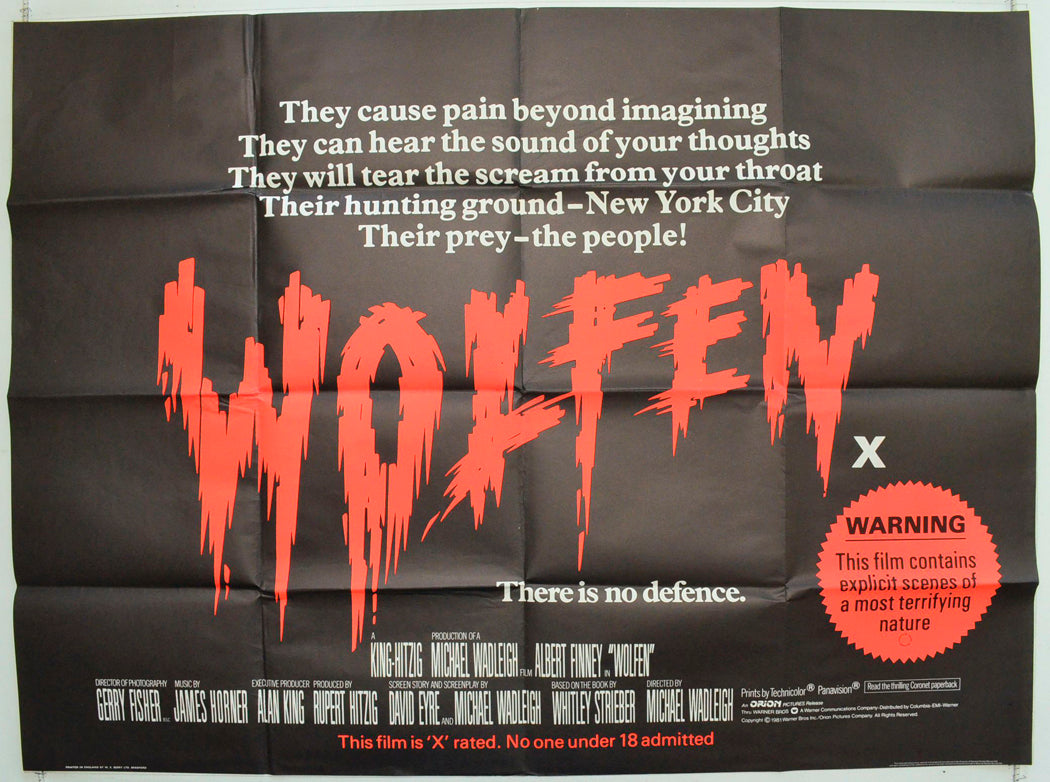 Wolfen Original British Quad Poster - Film Poster - Movie Poster