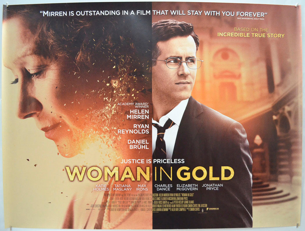 Woman In Gold Original Quad Poster - Film Poster - Movie Poster