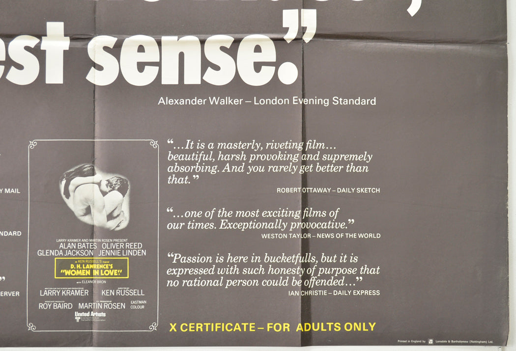 WOMEN IN LOVE (Bottom Right) Cinema Quad Movie Poster