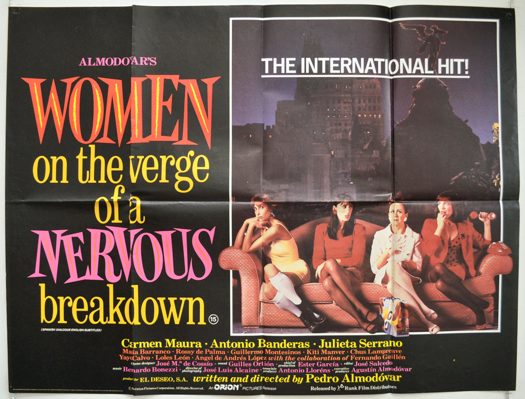 Women On The Verge Of A Nervous Breakdown Original British Quad Poster - Film Poster - Movie Poster