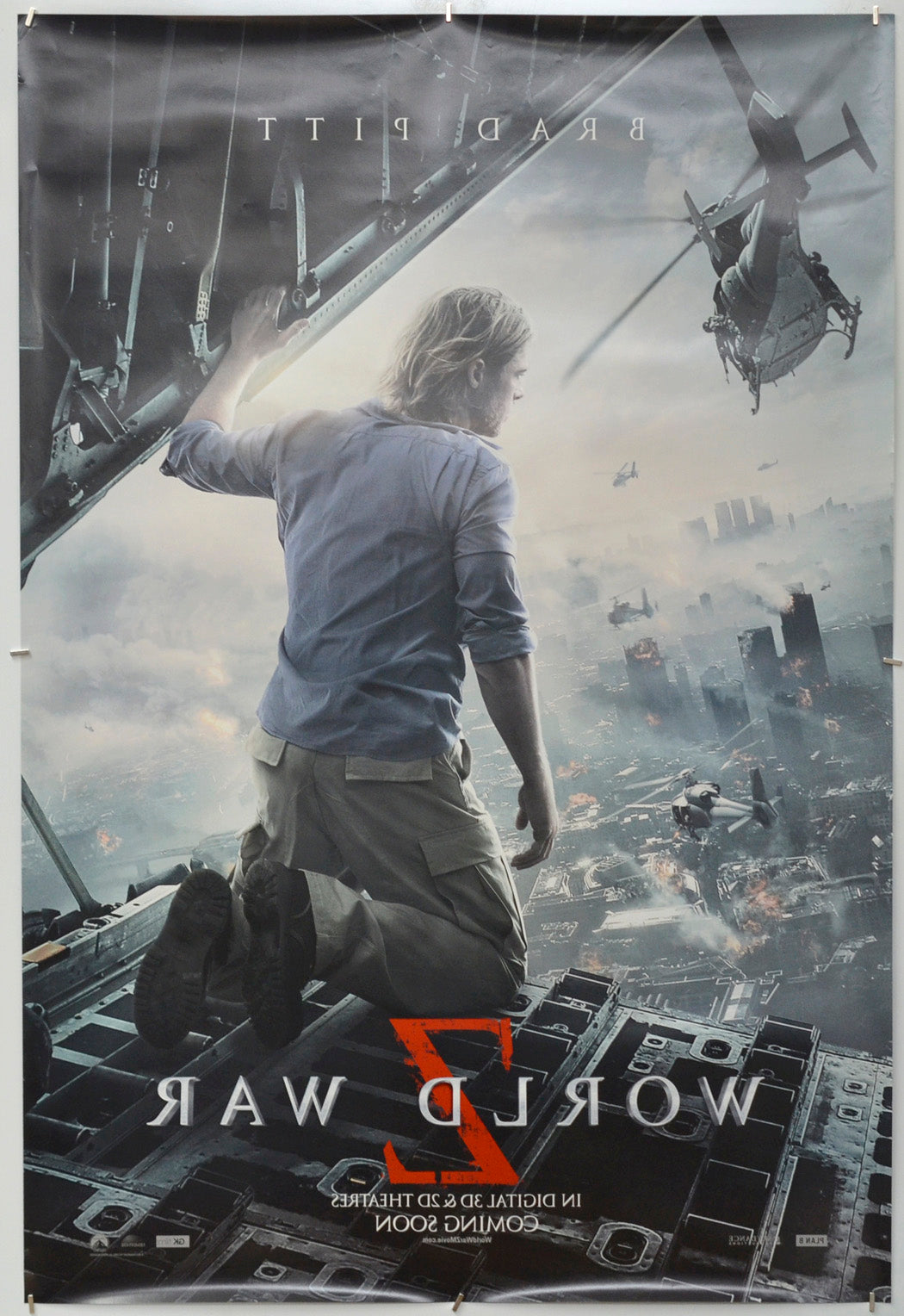 World War Z (Back) Cinema One Sheet Movie Poster