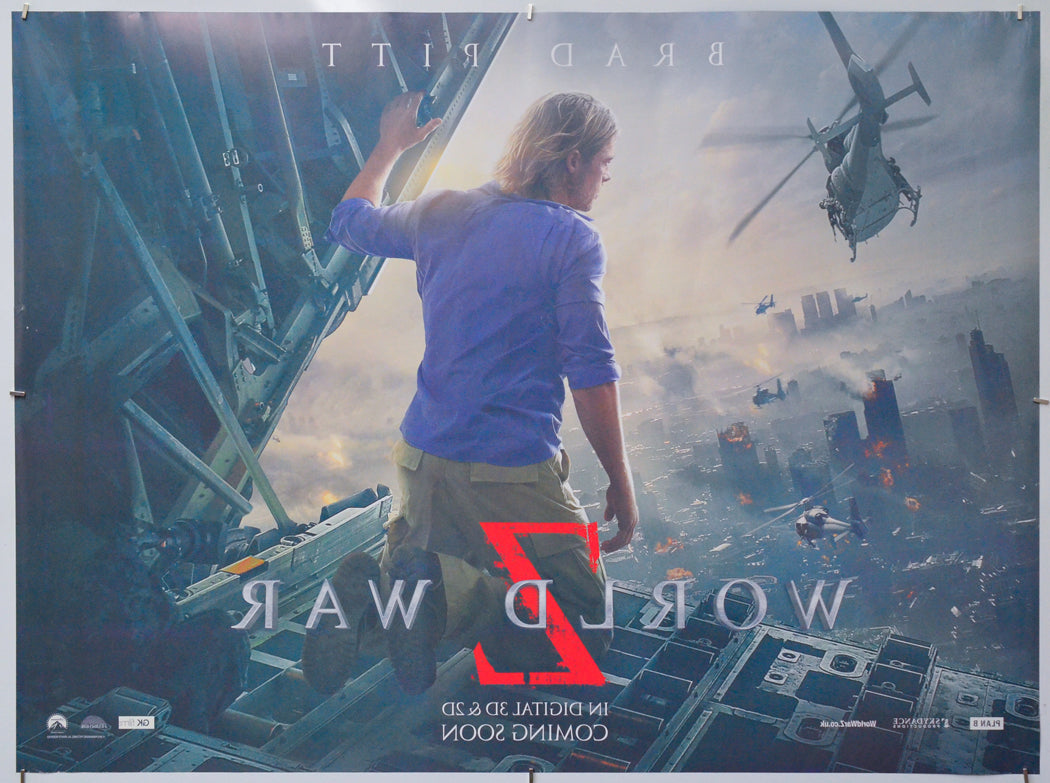 World War Z (Back) Cinema Quad Movie Poster