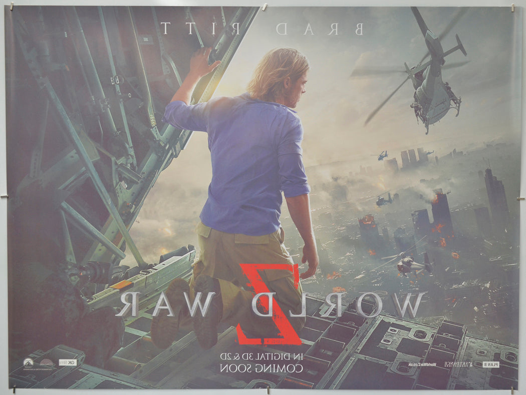 World War Z (Back) Cinema Quad Movie Poster