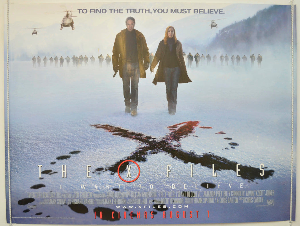 The X Files - I Want To Believe Original Quad Poster - Film Poster - Movie Poster