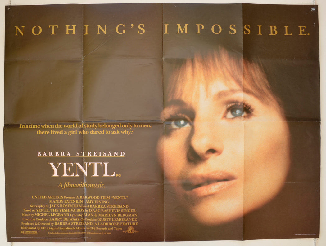 Yentl Original Quad Poster - Film Poster - Movie Poster
