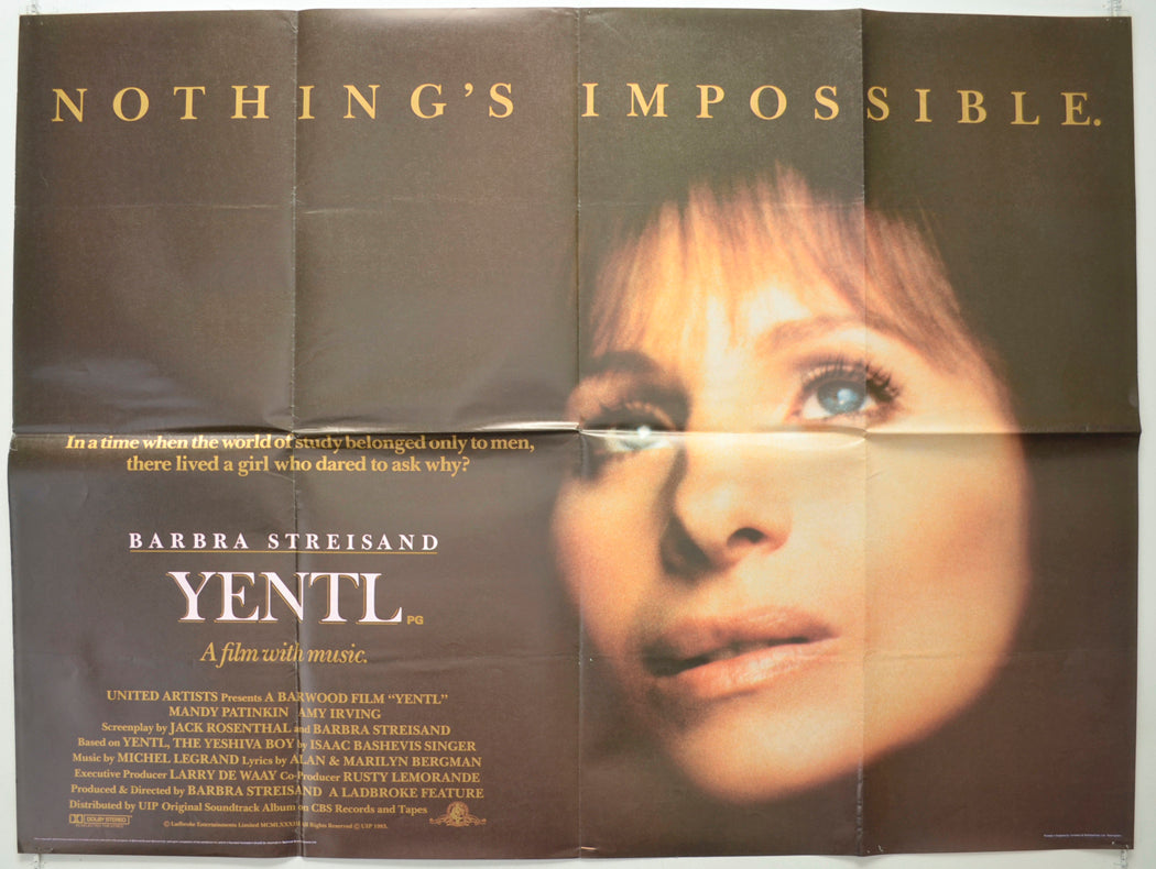 Yentl Original Quad Poster - Film Poster - Movie Poster