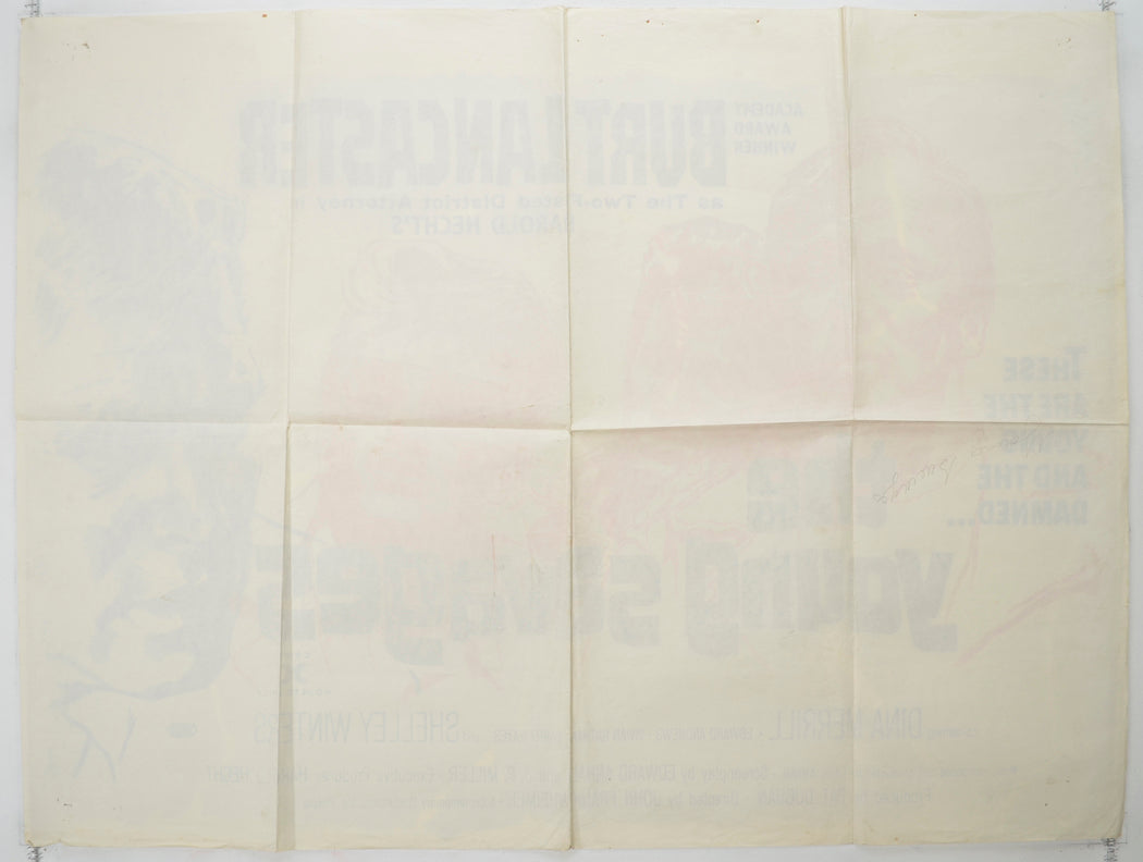 THE YOUNG SAVAGES (Back) Cinema Quad Movie Poster