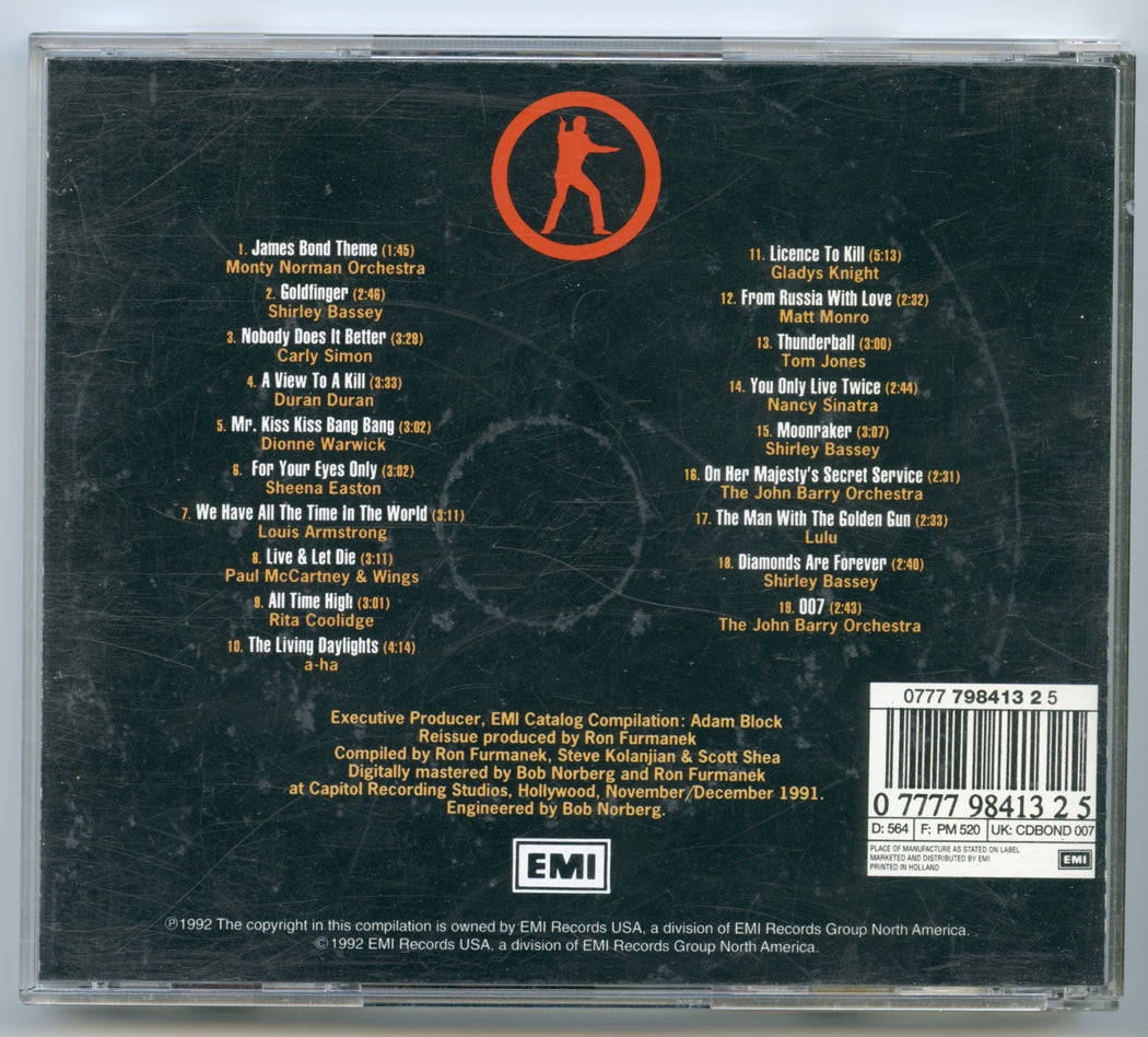 007 : THE BEST OF JAMES BOND 30TH ANNIVERSARY COLLECTION Original CD Soundtrack (back) 