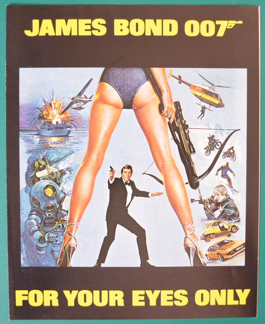 007 : For Your Eyes Only  (James Bond)  Original 4 Page Cinema Exhibitors Synopsis / Credits Booklet