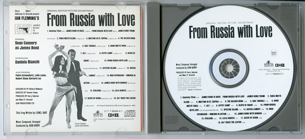 007 : FROM RUSSIA WITH LOVE Original CD Soundtrack (Inside) 