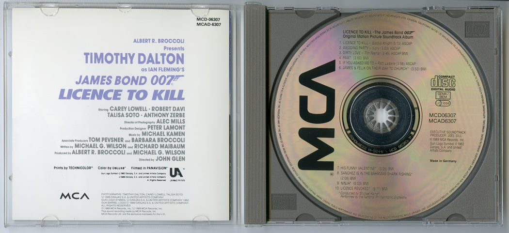 007 : LICENCE TO KILL Original CD Soundtrack (Inside) 