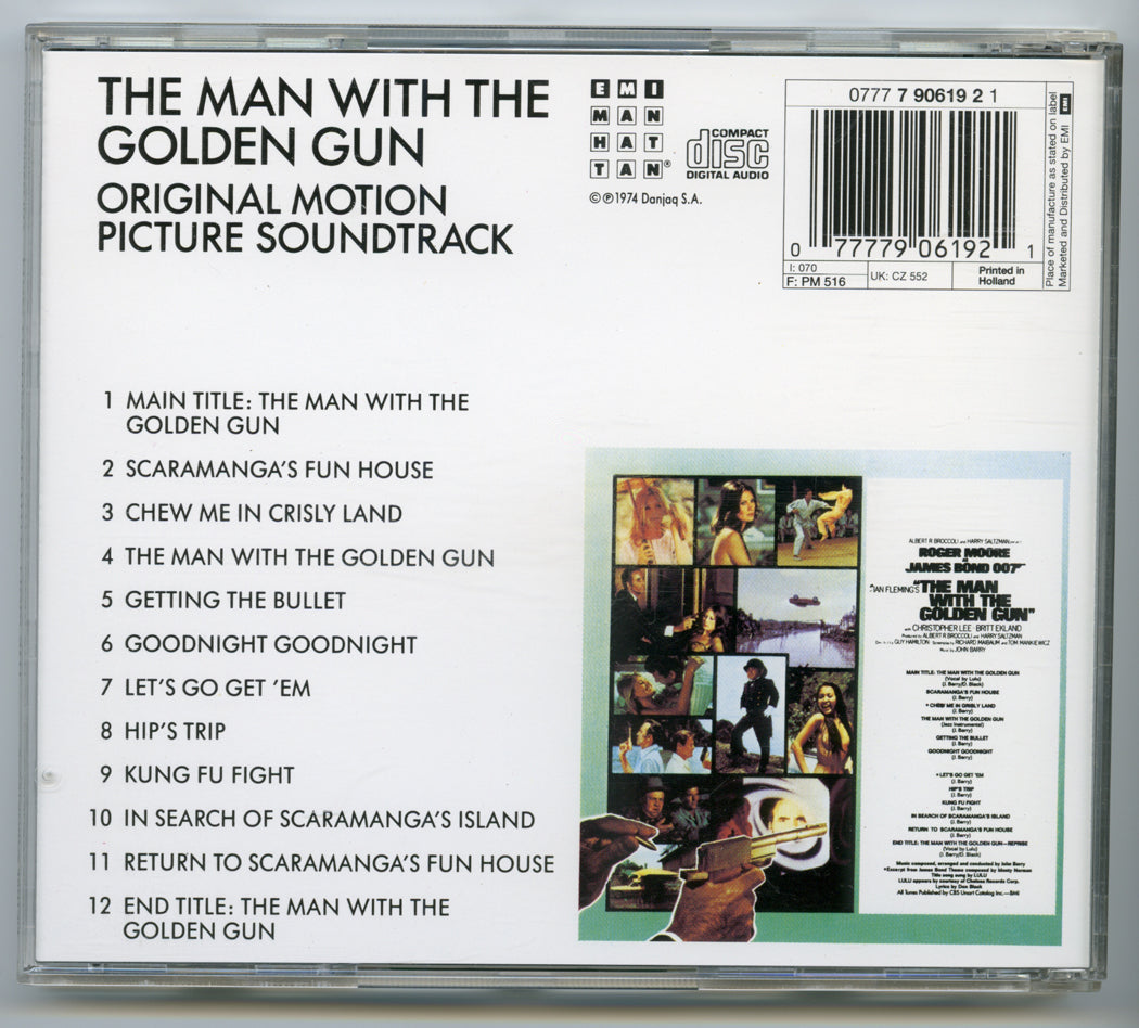 007 : THE MAN WITH THE GOLDEN GUN Original CD Soundtrack (back) 