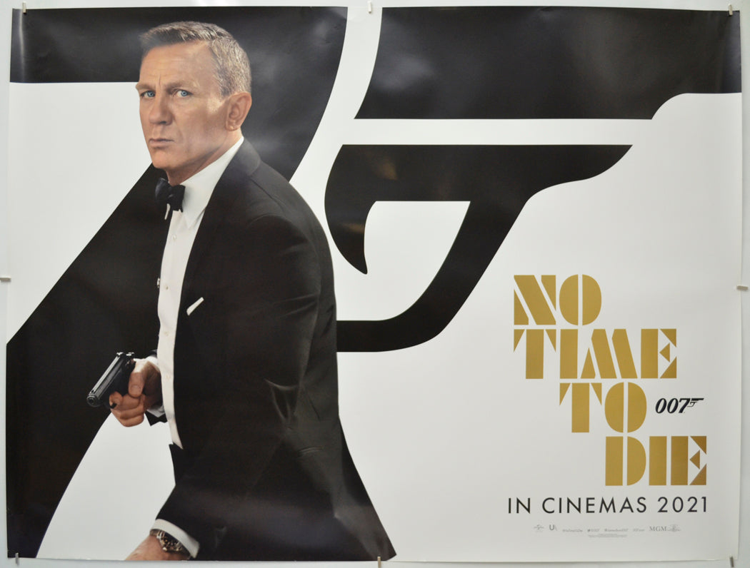 007 : No Time To Die  (James Bond) - Original Quad Poster - Film Poster - Movie Poster