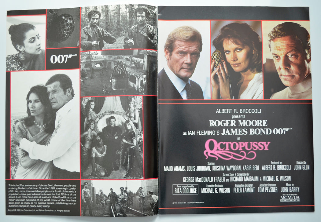 007 OCTOPUSSY (Inside 1) Cinema Souvenir Brochure 