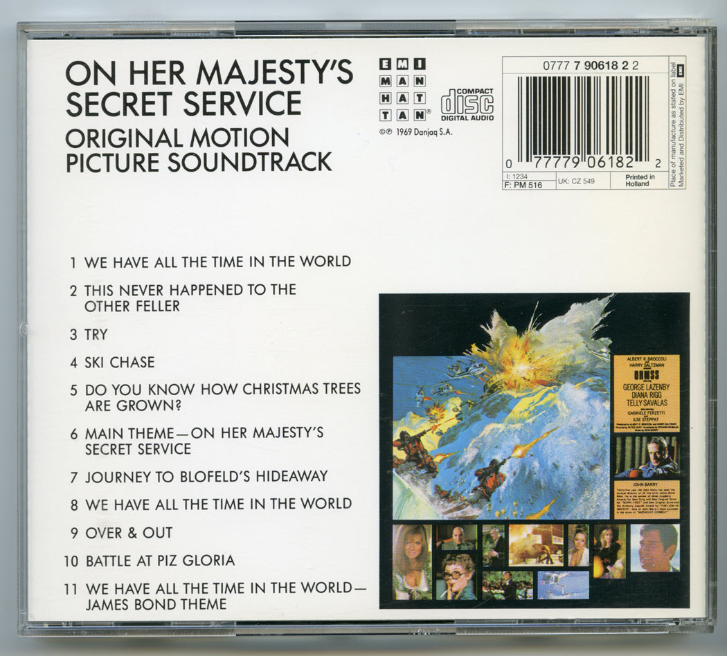 007 : ON HER MAJESTY’S SECRET SERVICE Original CD Soundtrack (back) 