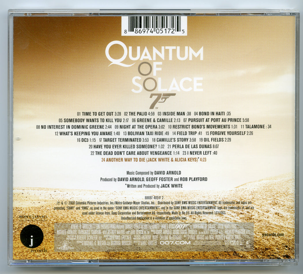 007 : QUANTUM OF SOLACE Original CD Soundtrack (back) 