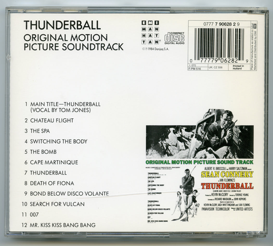 007 : THUNDERBALL Original CD Soundtrack (back) 