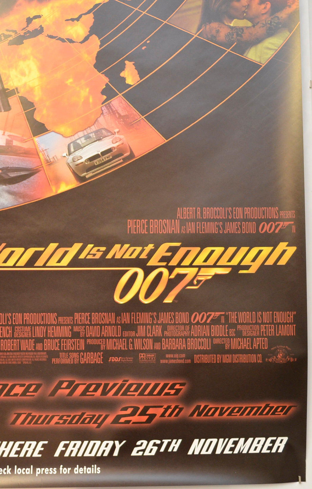 007 : THE WORLD IS NOT ENOUGH (Bottom Right) Cinema 4 Sheet Movie Poster 