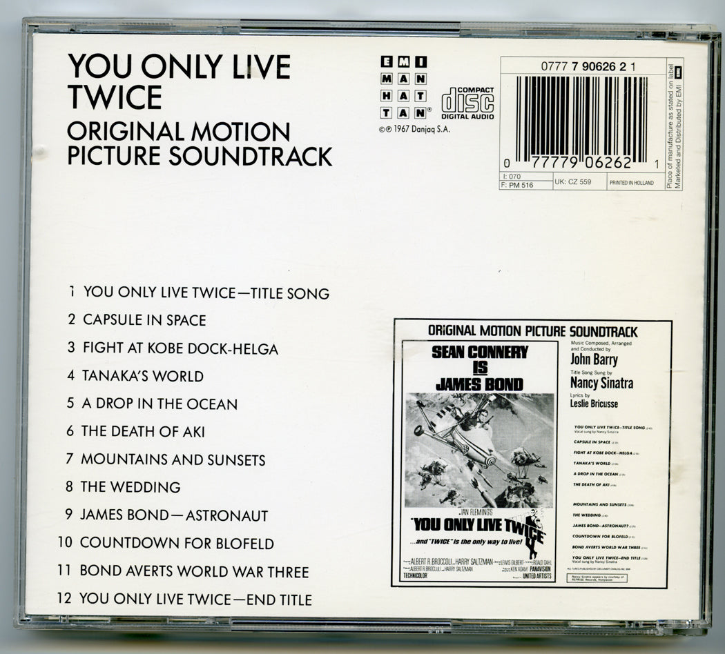 007 : YOU ONLY LIVE TWICE Original CD Soundtrack (back) 