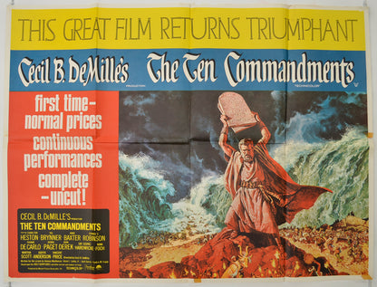 The Ten Commandments (1966 re-release Poster) Original Quad Poster - Film Poster - Movie Poster 